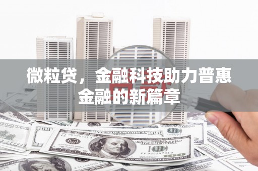 哈尔滨微粒贷，金融科技助力普惠金融的新篇章