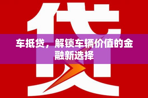 哈尔滨车抵贷，解锁车辆价值的金融新选择