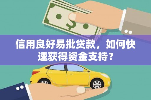 哈尔滨信用良好易批贷款，如何快速获得资金支持？