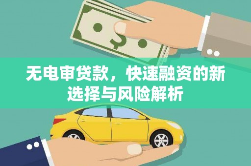 哈尔滨无电审贷款，快速融资的新选择与风险解析