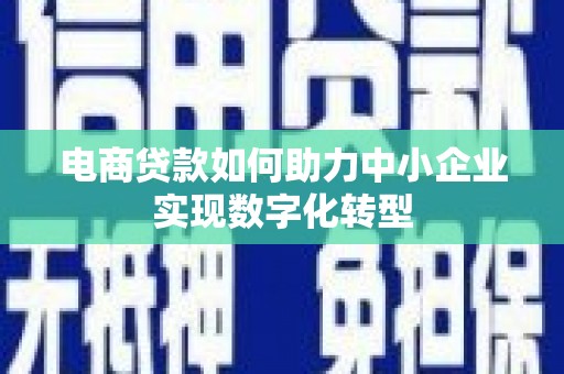 哈尔滨电商贷款如何助力中小企业实现数字化转型
