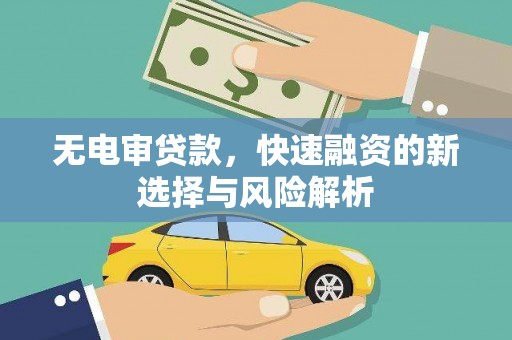 哈尔滨无电审贷款，快速融资的新选择与风险解析