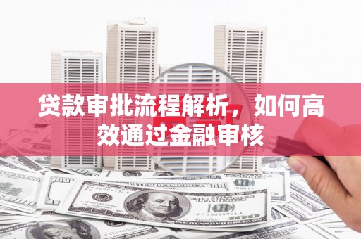 哈尔滨贷款审批流程解析，如何高效通过金融审核