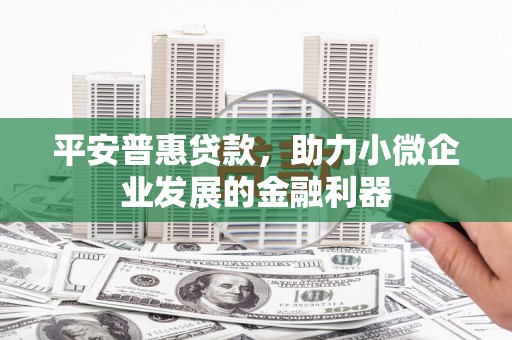 哈尔滨平安普惠贷款，助力小微企业发展的金融利器