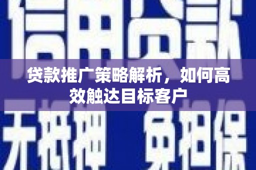 哈尔滨贷款推广策略解析，如何高效触达目标客户