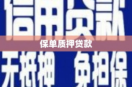 哈尔滨保单质押贷款