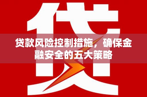 哈尔滨贷款风险控制措施，确保金融安全的五大策略