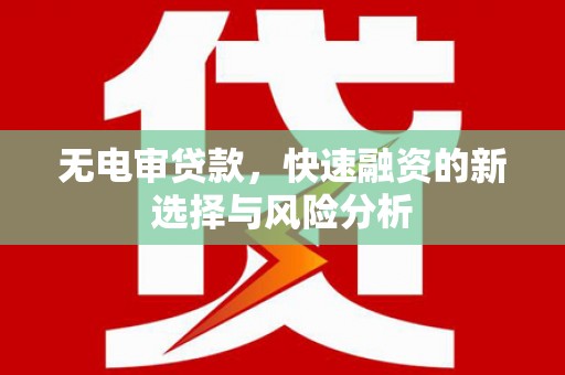 哈尔滨无电审贷款，快速融资的新选择与风险分析