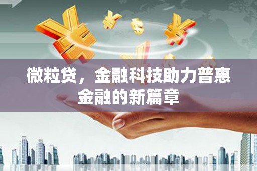 哈尔滨微粒贷，金融科技助力普惠金融的新篇章