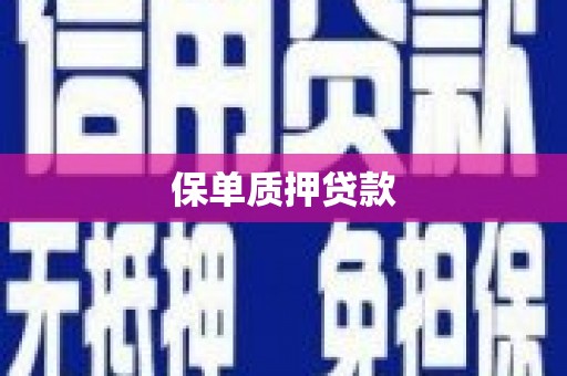 哈尔滨保单质押贷款