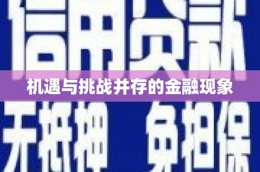 哈尔滨机遇与挑战并存的金融现象